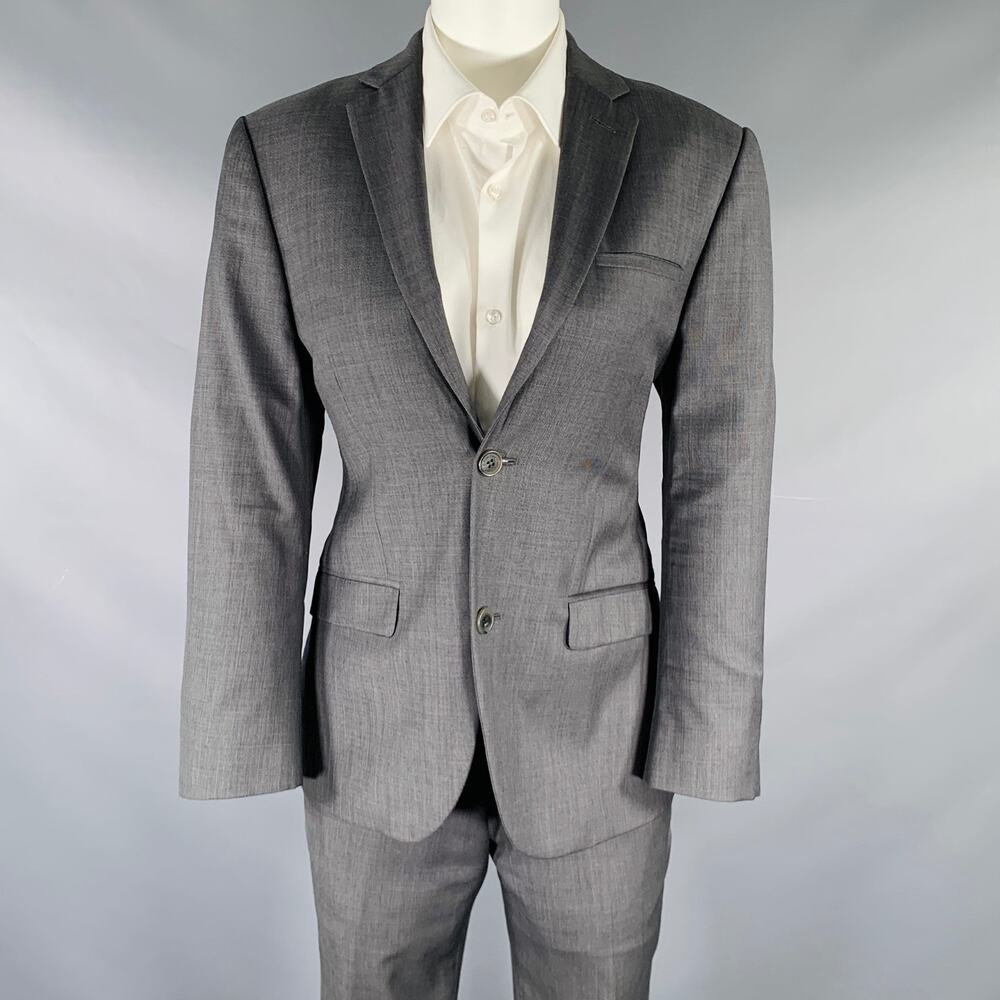 CALVIN KLEIN COLLECTION Size 34 Grey Wool Notch Lapel Suit